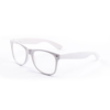 Witte nerd wayfarer bril transparante glazen Brillenbaas