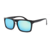 Sportieve wayfarer zwart met blauw-groene spiegelglazen “Sporway”