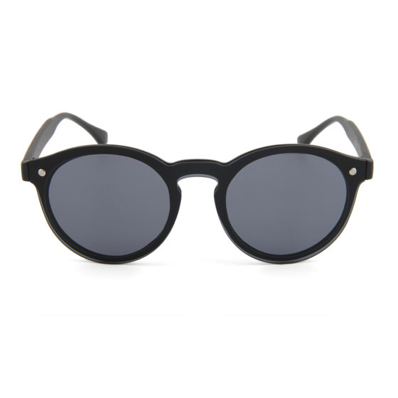 Mat zwarte zonnebril met ronde glazen "Matte Hari"_v